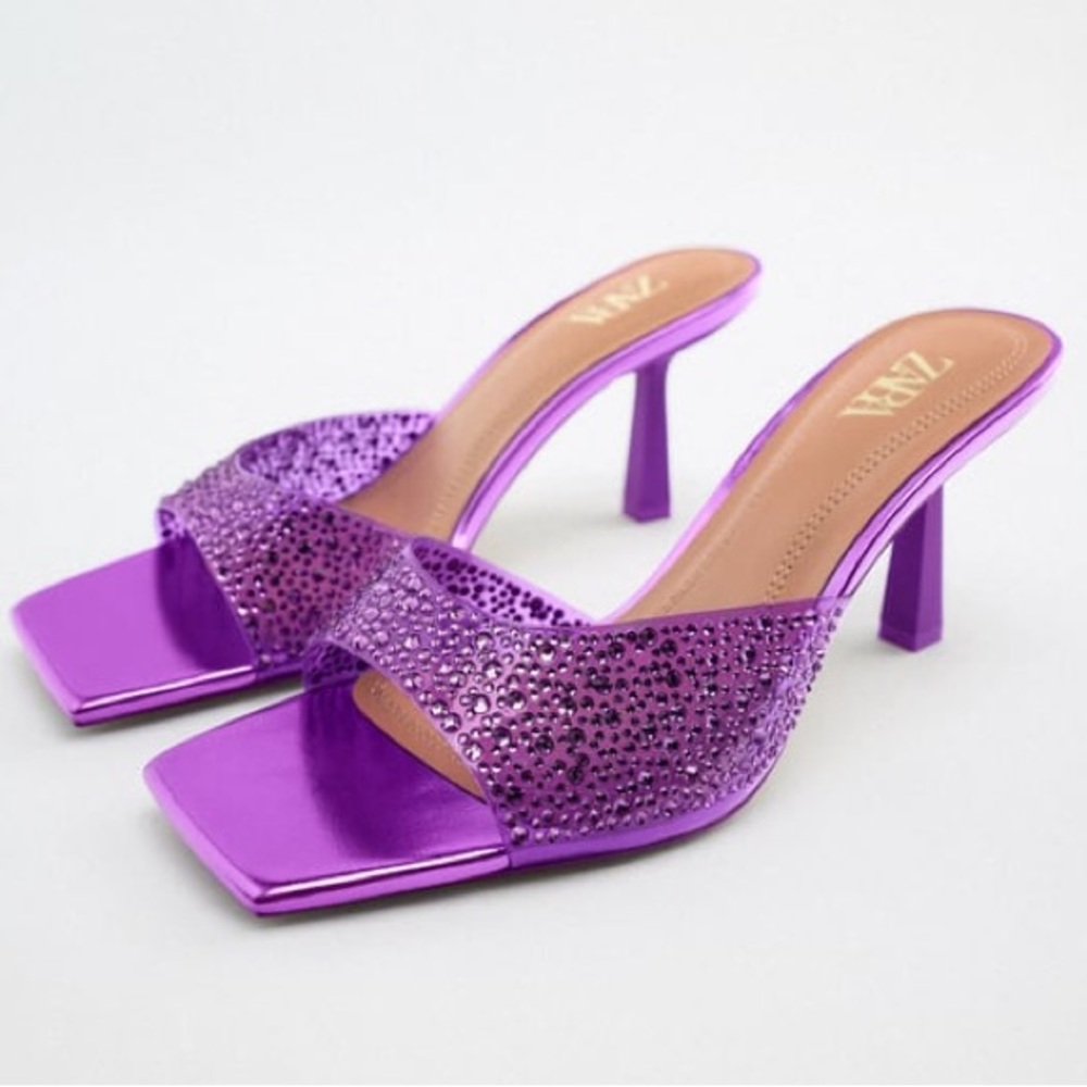 ZARA Rhinestone Sandals - Picture 1 of 7